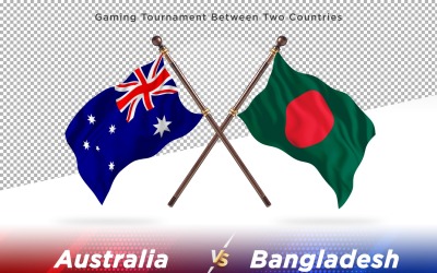 Australien kontra Bangladesh två flaggor