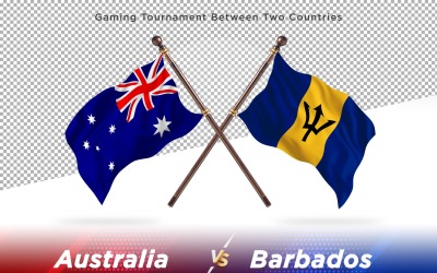 Australien kontra Barbados två flaggor