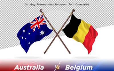 Australien kontra Belgien två flaggor
