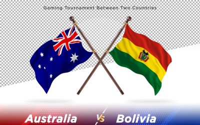 Australien kontra Bolivia Två flaggor