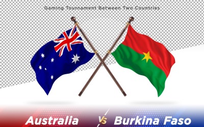 Australien kontra Burkina Faso två flaggor