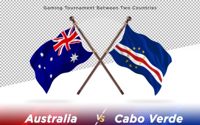 Australien kontra Cabo Verde två flaggor