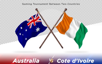 Australien kontra Costa Rica två flaggor
