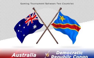 Australien kontra Danmark två flaggor