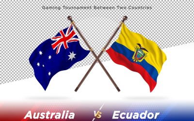Australien kontra Ecuador två flaggor