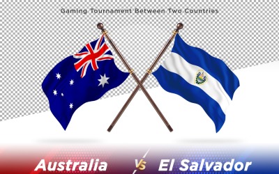 Australien kontra El Salvador två flaggor