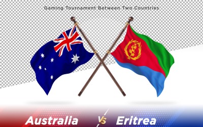 Australien kontra Eritrea Två flaggor