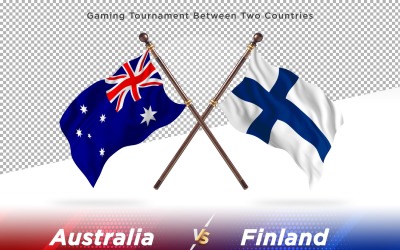 Australien kontra Finland två flaggor