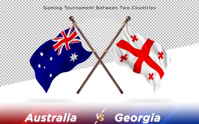 Australien kontra Georgia två flaggor