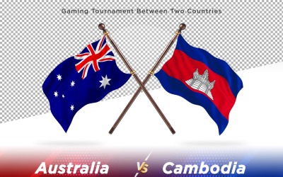 Australien kontra Kambodja två flaggor