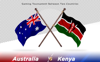 Australien kontra Kenya två flaggor