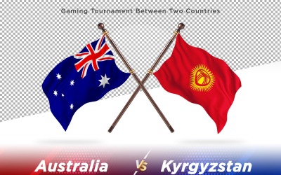 Australien kontra Kirgizistan Två flaggor