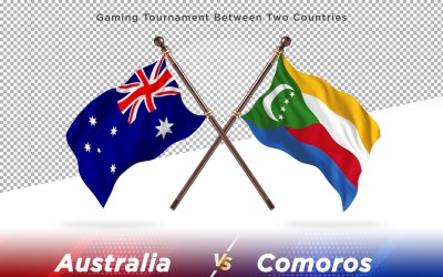 Australien kontra Komorerna Två flaggor
