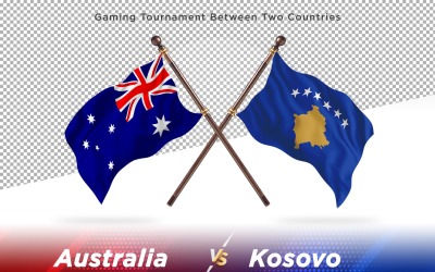 Australien kontra Kosovo två flaggor