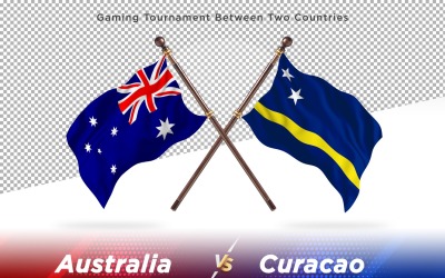 Australien kontra Kuba två flaggor