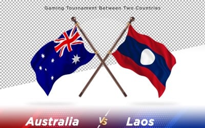 Australien kontra Laos två flaggor
