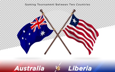 Australien kontra Liberia två flaggor