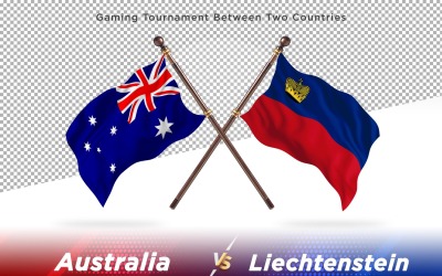 Australien kontra Liechtenstein två flaggor