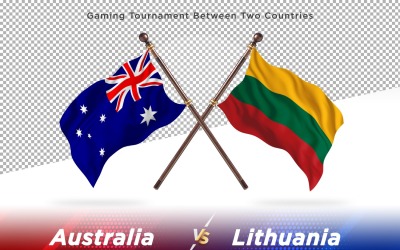 Australien kontra Litauen Två flaggor