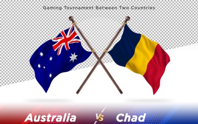 Australien kontra Tchad två flaggor