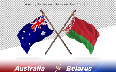Australien kontra Vitryssland Två flaggor