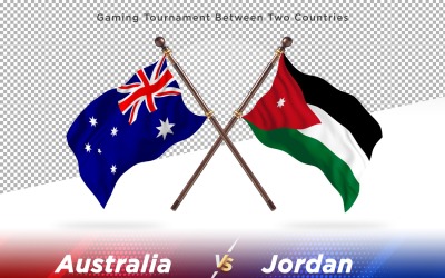 Australien mot Jordanien två flaggor