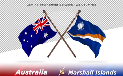 Australien kontra Marshallöarna två flaggor