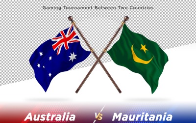 Australien kontra Mauretanien Två flaggor