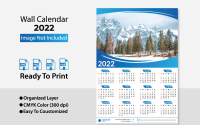 Calendrier mural 2022 / Conception de modèle de raboteuse