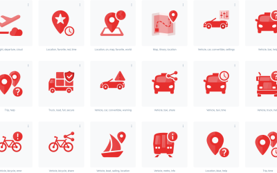 Conjunto de iconos de transporte y logística