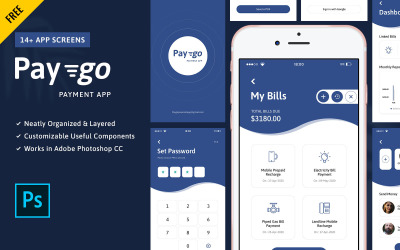 Gratis Paygo - Payment Mobile App PSD UI Elements