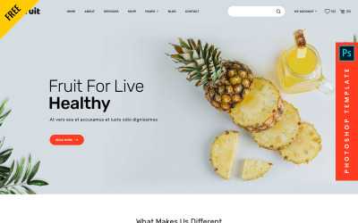 Joefruit - Gratis e -handel Photoshop Web PSD -mall