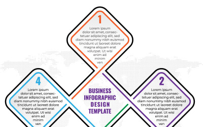 Modello di progettazione infografica minima con 4 opzioni o passaggi
