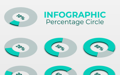 Porcentagem de infográficos isométricos de design 3D