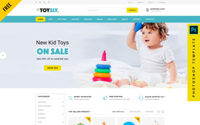 Toysly - безкоштовний шаблон електронної комерції Photoshop