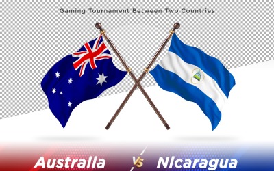 Australie contre Nicaragua deux drapeaux