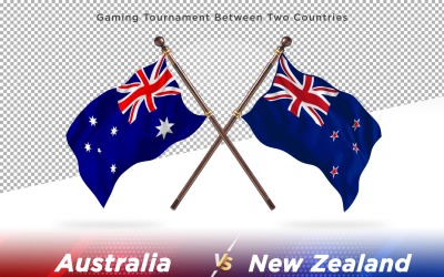 Australie contre Nouvelle-Zélande deux drapeaux