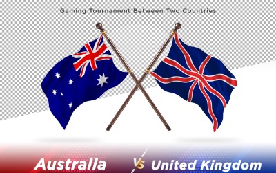 Austrálie versus Spojené království Dvě vlajky