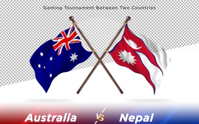 Australien kontra Nepal två flaggor