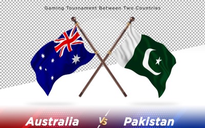 Australien kontra Pakistan två flaggor