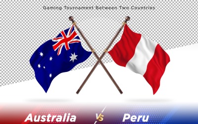 Australien kontra Peru två flaggor
