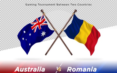 Australien kontra Rumänien Två flaggor