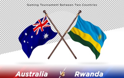 Australien kontra Rwanda två flaggor