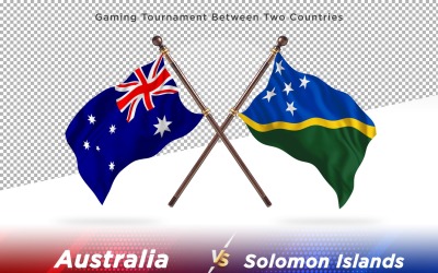 Australien kontra Salomonöarna Två flaggor