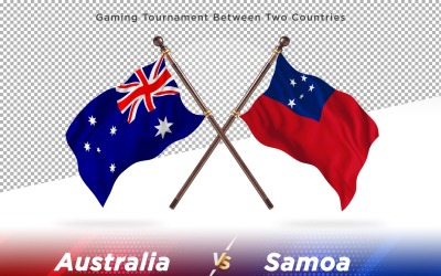 Australien kontra Samoa två flaggor