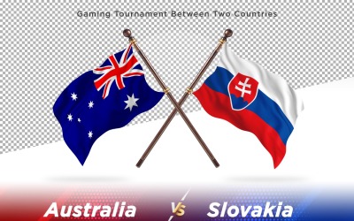 Australien kontra Slovakien Två flaggor