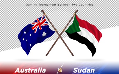 Australien kontra Sudan två flaggor
