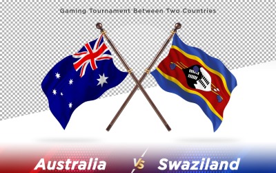 Australien kontra Swaziland två flaggor