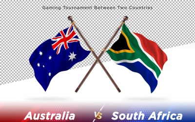 Australien kontra Sydafrika två flaggor