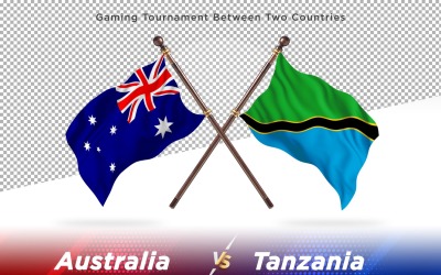 Australien kontra Tanzania två flaggor